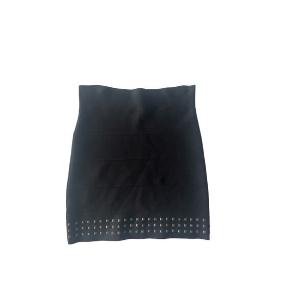 bcbg max azria Women Medium Black Studded Bandage Skirt Stretch #5738 - Picture 3 of 11